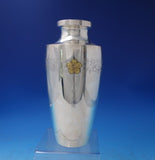 Japanese .950 Silver Vase with Gold Flower Engraved Leaves 9 3/4" Tall (#5583)