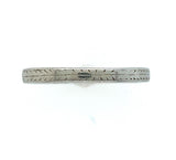 18k White Gold Hand Engraved Diamond Wedding Band Ring Jewelry Size 5.5 (#J5880)