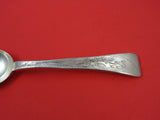 Lap Over Edge Acid Etched By Tiffany Sterling Place Soup Spoon w/ flowers 7"