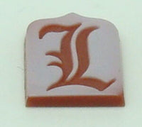 14K Gold Carved Agate Initial Pendant - You Choose Personalized New (#J2154)