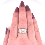 14k White Gold Men's .19ct Genuine Natural Diamond Ring Jewelry (#J5647)