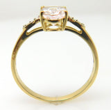 10k Yellow Gold Peach Genuine Natural Morganite and Diamond Ring (#J3856)