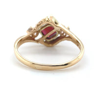 14k Yellow Gold 2.13ct Square Genuine Natural Garnet and Diamond Ring (#J6148)