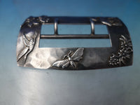 Shiebler Hand Hammered & Applied Sterling Silver Belt Buckle #1458 3"x2" (#6152)