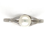 10k White Gold Ring with Small Cultured Pearl Size 6.25 Jewelry (#J6617)