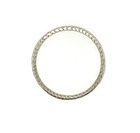 18k White Gold Band Ring with Chevron Edge Engraved Dated 1925 Size 5.5 (#J5901)