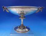 Gorham Coin Silver Compote with Pedestal and Two 3-D Stag Heads 18.5 ozt (#7171)