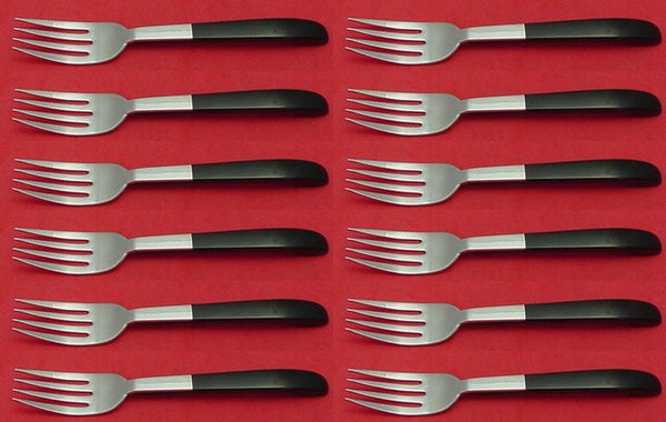 Contrast by Lunt Sterling Silver Salad Fork Set of 12 pcs 6 5/8"