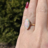 14k Yellow Gold Australian 2.15 Carat Genuine Natural Opal Ring 5.75 (#J7216)