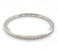 18k White Gold Wedding Band Ring Dated 1929 Size 9.25 Jewelry (#J7280)