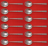 Rambler Rose by Towle Sterling Silver Cream Soup Spoon Set 12 pieces 6 3/8"