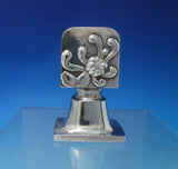 Japanese Sterling Silver Smoking Set 3pc with Applied Flowers Leaves (#6071)