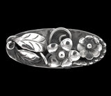 Sterling La Paglia Pin Handwrought Cast 3-D Flowers Leaves c.1940s (#J6855)