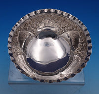 English Victorian Sterling Silver Candy Dish with Pie Crust Edge Ball Feet #7931