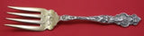 Irian by Wallace Sterling Silver Cold Meat Fork Gold Washed 8 1/4" Serving