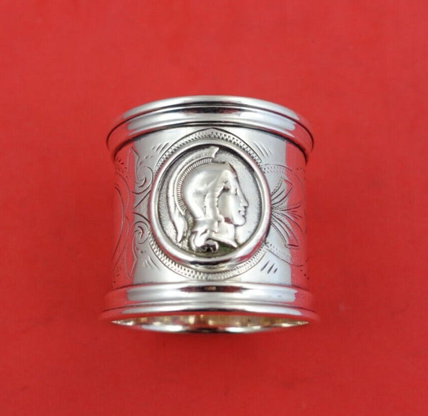 Medallion by Unknown Sterling Silver Napkin Ring Helmeted Male Warrior Heirloom