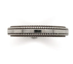 14k White Gold Men's Wedding Band with Beaded Edge Size 11 Ring (#J6645)