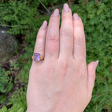 14k Rose Gold Ring with Genuine Natural Amethyst and Flowers Size 5 (#J6904)
