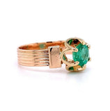 Victorian .80ct Genuine Natural Emerald 14k Rose Gold Ring Jewelry (#J5778)