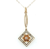 14k Yellow Gold Victorian Genuine Natural Diamond Lavaliere Pendant (#J6063)