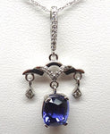 14k Gold Chandelier 2.30ct Genuine Natural Tanzanite Pendant w/Diamonds (#J3757)