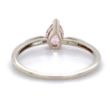 14k White Gold Pear Shaped .60ct Genuine Natural Morganite Diamond Ring (#J7408)