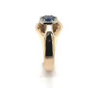 14k Yellow Gold .80ct Genuine Natural Sapphire Men's Ring Size 10.5 (#J6331)