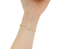 18k Yellow Gold 6.5ct Genuine Natural Moonstone Bracelet Jewelry (#J4560)