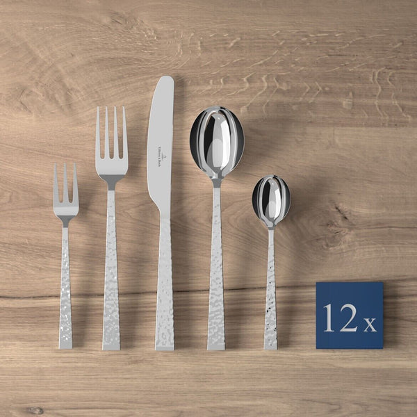 Blacksmith by Villeroy & Boch Stainless Steel Flatware Set Hammered 60 pcs - New