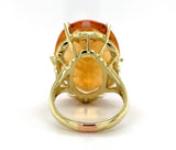 18k Yellow Gold Ring with a Huge 37 Carat Citrine Size 8.75 Easily Sized #J6336