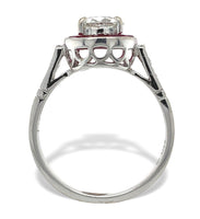 14k White Gold .80ct European Cut Genuine Natural Diamond Ring Ruby Halo #J7265