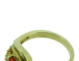 14k Yellow Gold .54ct Orange Genuine Natural Sapphire and Diamond Ring (#J508)