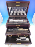 Perles by Christofle Sterling Silver Flatware Service 12 Set 132 pcs Fitted Box