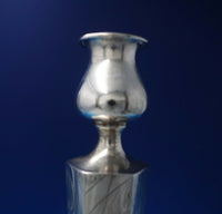 Bright-Cut AC Sterling Silver Candlestick Pair 12" x 5 1/2" 13.4 ozt. (#5765)