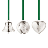 2023 Georg Jensen Christmas Holiday Ornament Silver Bell Ball Heart Set Vtg NOS