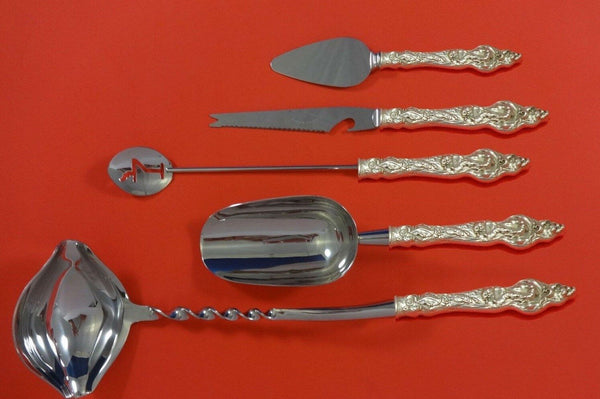 Les Six Fleurs by Reed & Barton Sterling Silver Cocktail Party Bar Set Custom