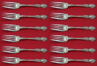 Violet by Wallace Sterling Salad Fork Set 12 pieces 6 1/4"