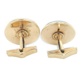 Vintage 12/20 Gold Filled Green Moss Genuine Agate Cufflinks by Jaguar (#J7532)