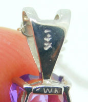 14k Gold Pendant with Heart Shaped Genuine Natural Amethysts and Diamond #J4186