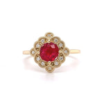 14k Yellow Gold .77ct Jedi Red Spinel and Diamond Ring (#J5616)