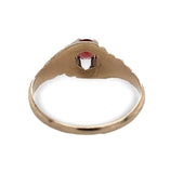Victorian 10k Rose Gold Genuine Natural Garnet Belcher Ring Size 7 (#J7071)