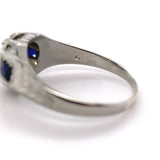 Men's 1.80ct Diamond GIA 18k White Gold Ring with Lab-Created Sapphires (#J5768)