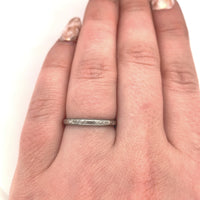 18k White Gold Wedding Band Jewelry with Geometric Design Size 7 (#J5879)