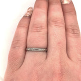 18k White Gold Wedding Band Jewelry with Geometric Design Size 7 (#J5879)