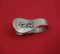 Arts and Crafts by John Bellis Sterling Silver Napkin Clip w/ Stylized Bolts "S"