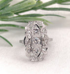 18k White Gold 3/4ct TW Genuine Natural Diamond Filigree Ring Size 6.5 (#J7167)