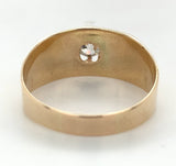 14k Gold Men's Belcher Ring w/ .53ct European Cut Genuine Natural Diamond #J7620
