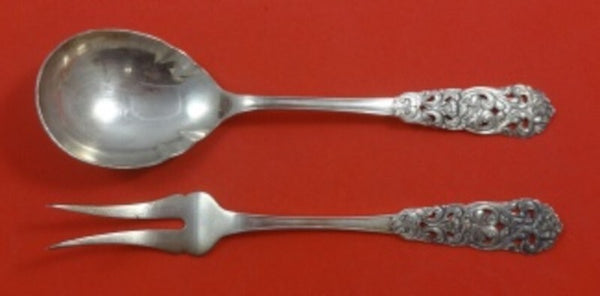 Valdres by Th. Marthinsen Norwegian .830 Silver Salad Serving Set AS 2-Tine Fork