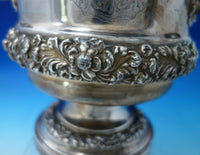Silverplate and Copper Champagne Cooler w/Liner Raised Borders Scrollwork #5628