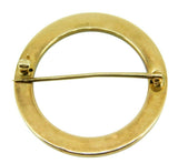 Victorian 14k Yellow Gold and Blue Enamel Circle Pin (#J1652)